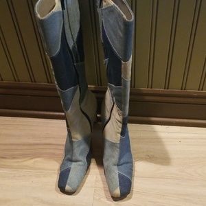 Valenti Franco denim patch work boots
